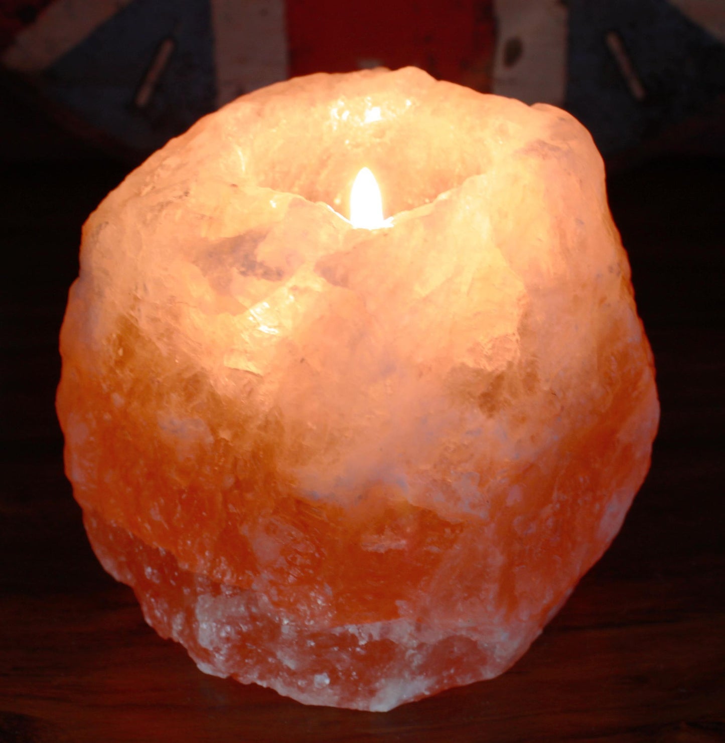 Portavelas de sal natural del Himalaya 700gr-1 kg.