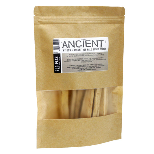 Palos de árbol verde de palo santo 3-4 Palitos- 25gr