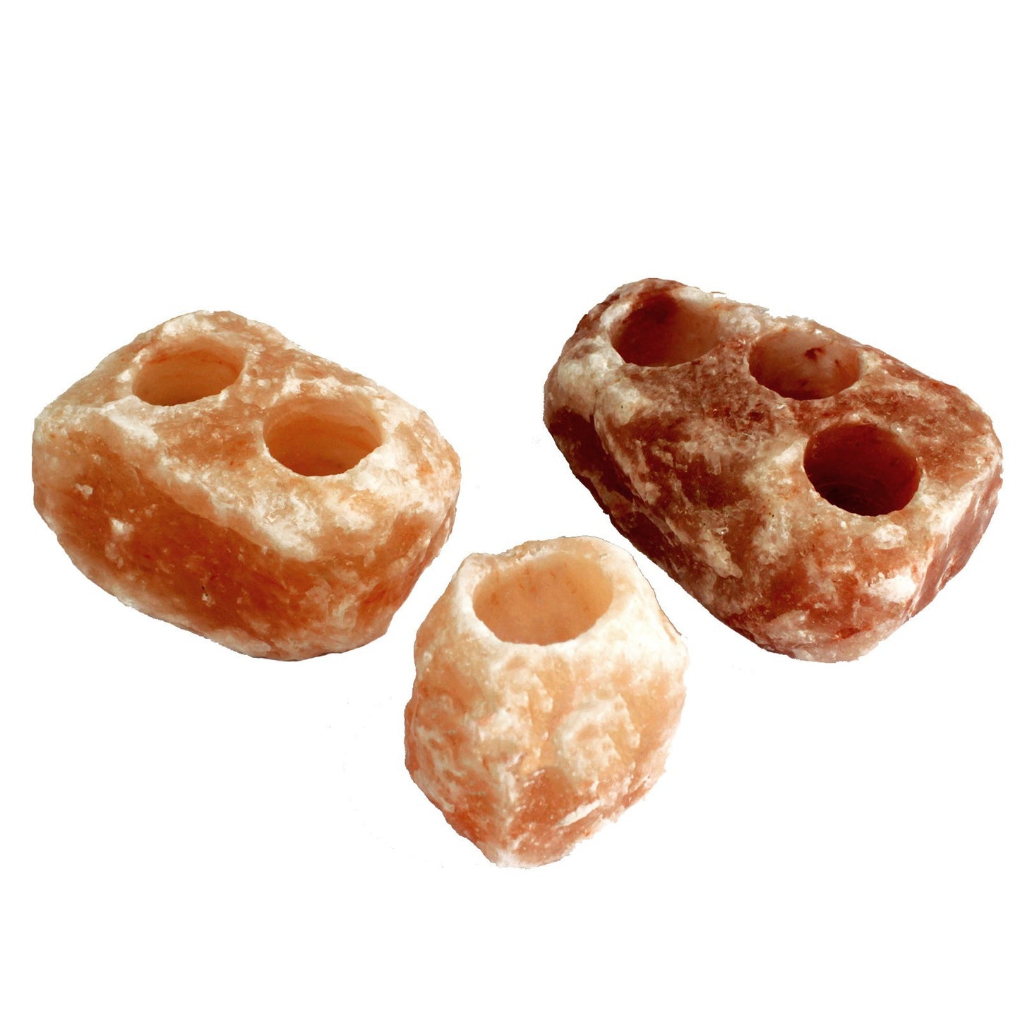 Portavelas de sal natural del Himalaya - 2 agujeros (2-2.5 kg)