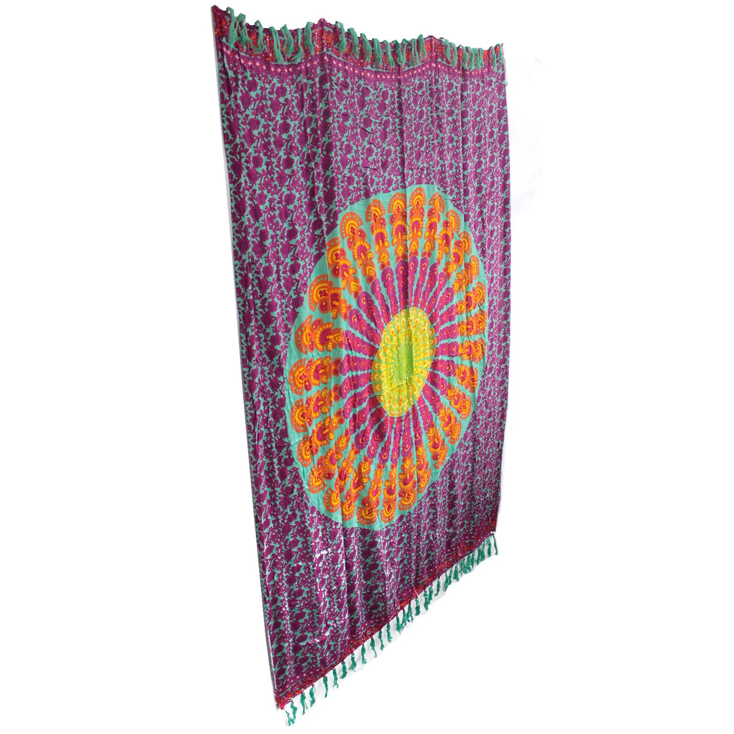 Pareo Mandala Verde Azulado & Morado- 100 x 140