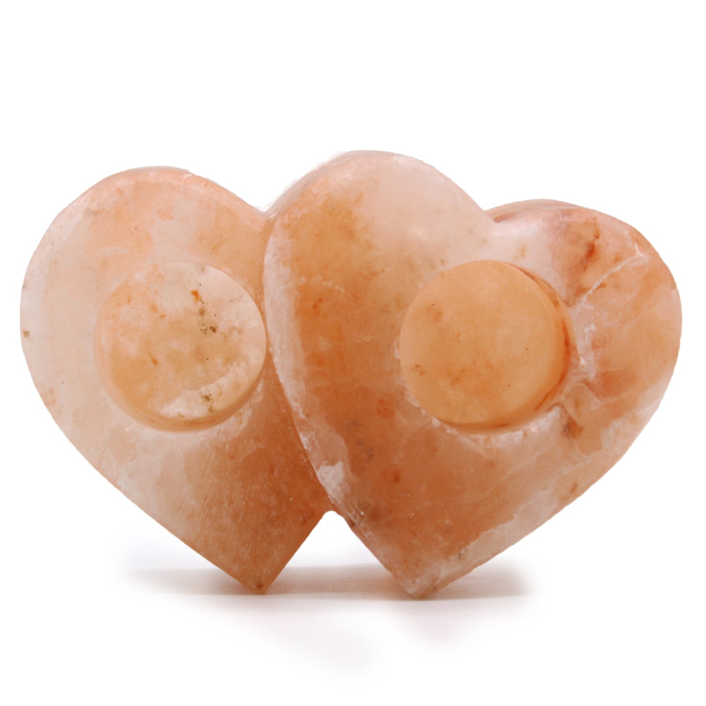 Portavelas de Sal natural del Himalaya-Doble Corazón 1Kg