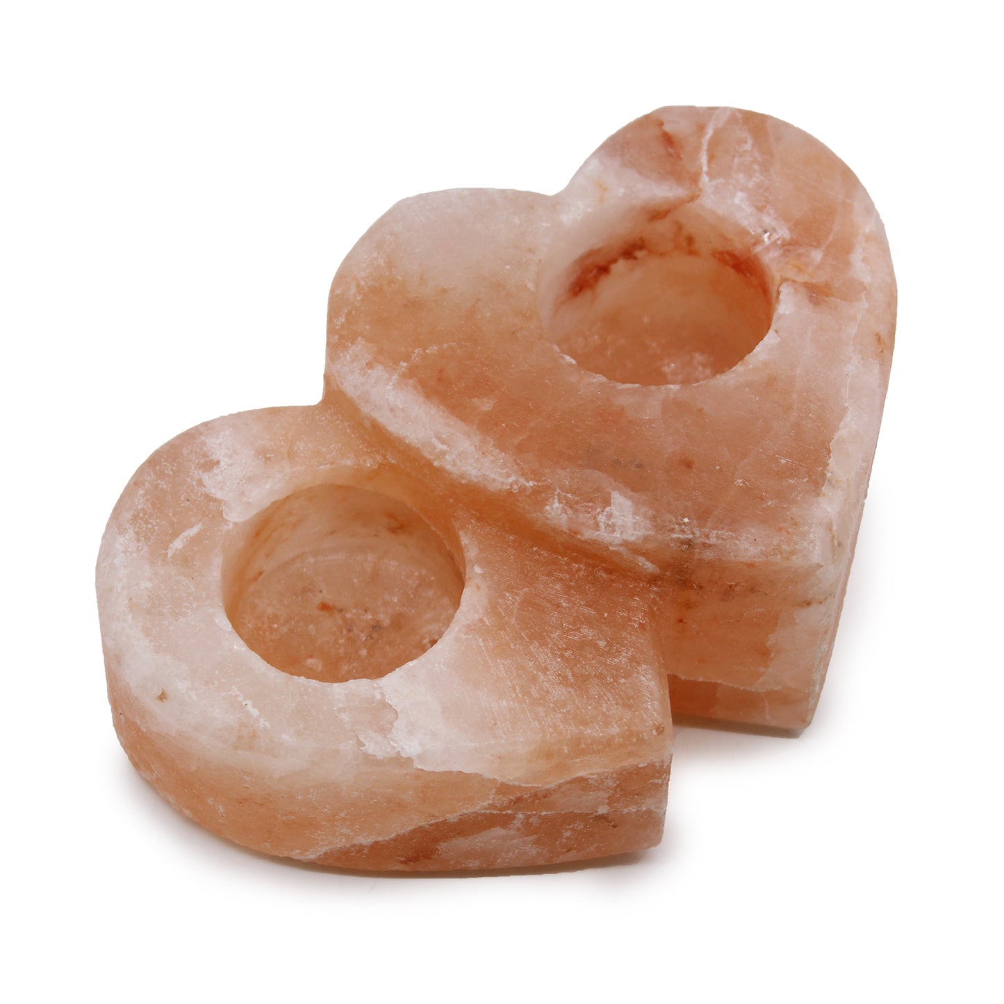 Portavelas de Sal natural del Himalaya-Doble Corazón 1Kg