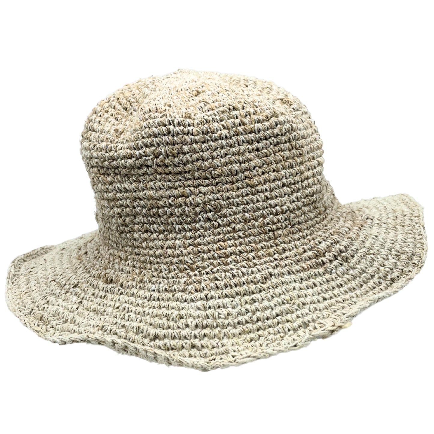 Sombrero de cáñamo y algodón tejido a mano - Natural