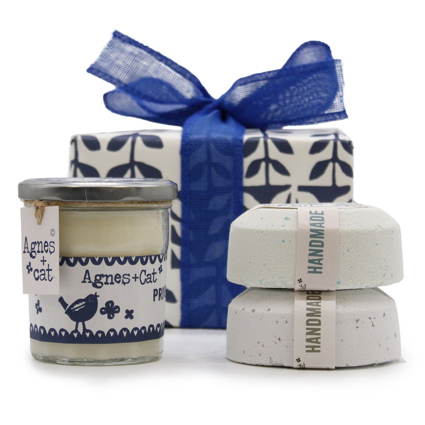 Bombas de baño Sal Marina y Musgo & Dolly Azul + Vela de Violeta de Parma