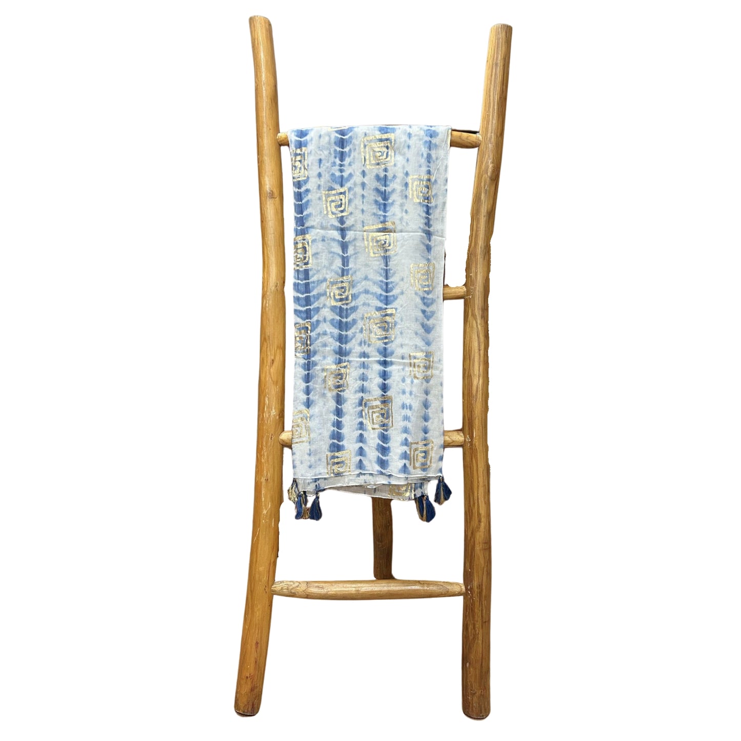 Pareo - Azul Teñido Anudado & Estampado-175 x 115 cm