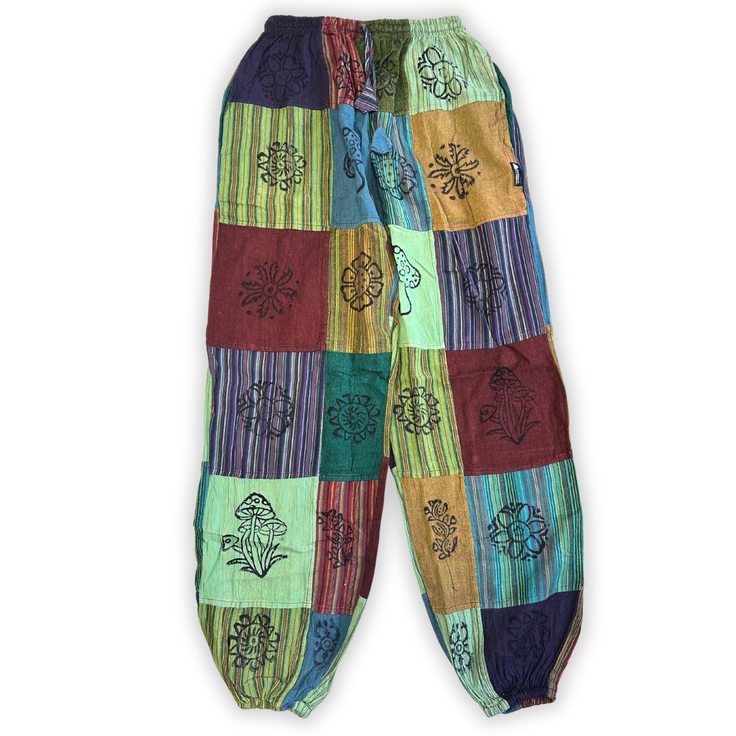 Pantalón Hongo - Diseños con Estampado en Bloque - Tonos Verdes