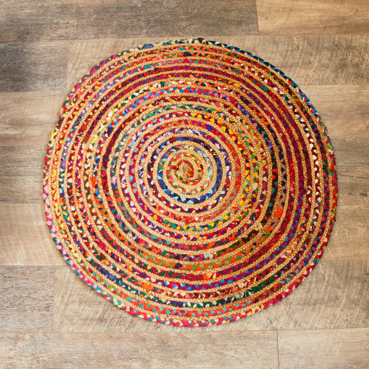 Alfombra Redonda de Yute 90 cm.