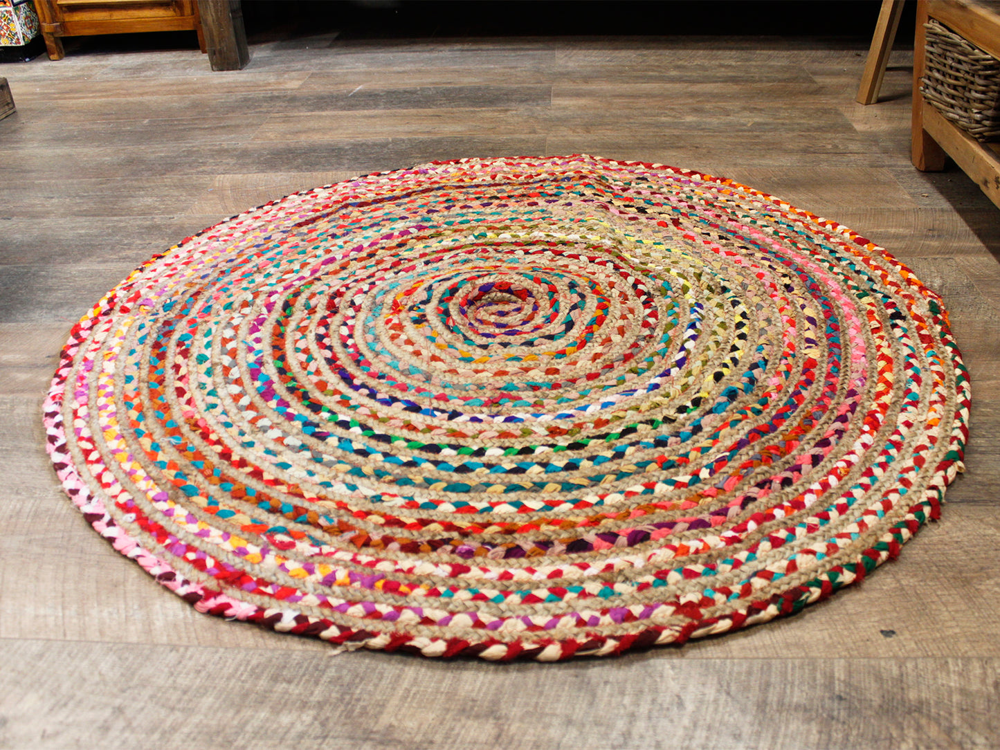 Alfombra Redonda de Yute 120 cm.