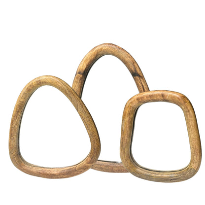 Juego de 3 espejos- Acabado madera clara