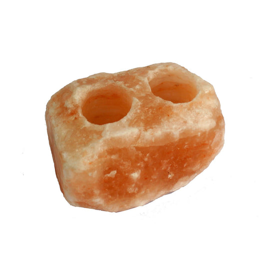 Portavelas de sal natural del Himalaya - 2 agujeros (2-2.5 kg)