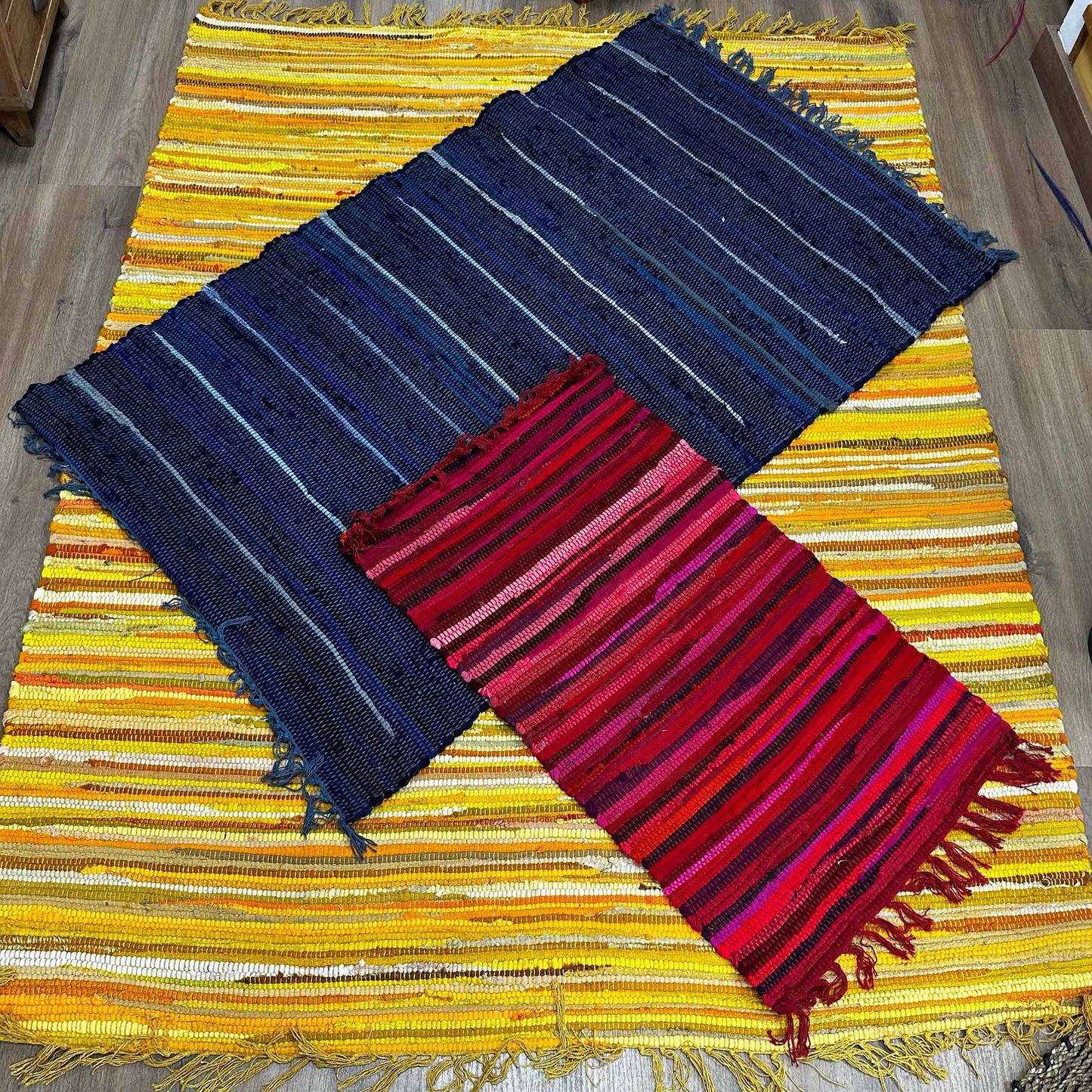 Alfombra de trapo grande - 150x90 cm - calidad premium
