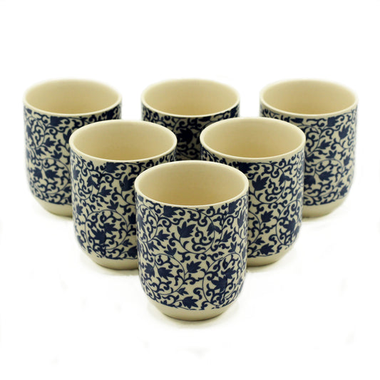 6x Tazas de te - Mosaico azul