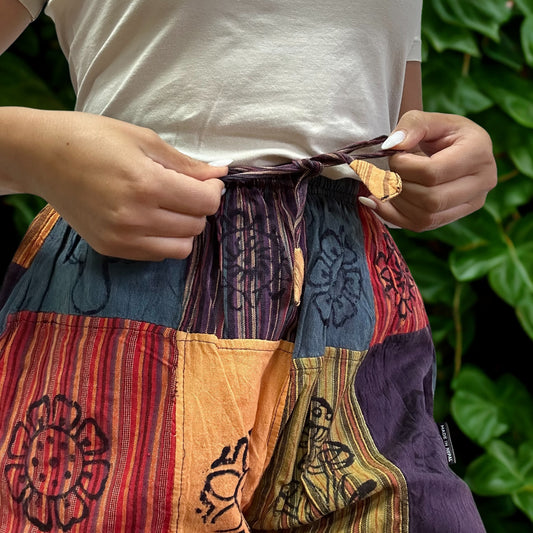 Pantalón Hongo - Diseños con Estampado en Bloque - Tonos Naranjas