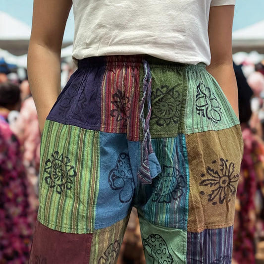 Pantalón Hongo - Diseños con Estampado en Bloque - Tonos Verdes