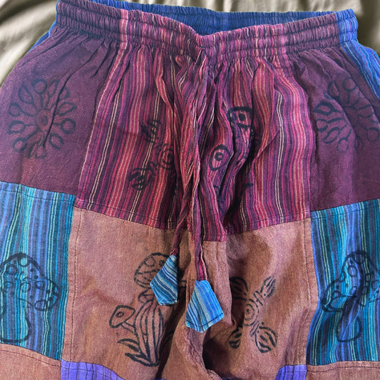 Pantalón Hongo - Diseños con Estampado en Bloque - Tonos Morados